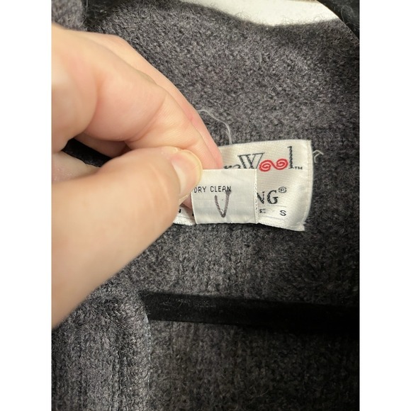 Vintage Wondra Wool Knitting Needles Vintage Cardigan Sweater Jacket Gray Small - Picture 5 of 9